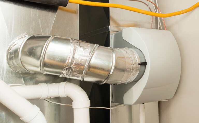 Aprilaire whole house humidifier installed on heating system