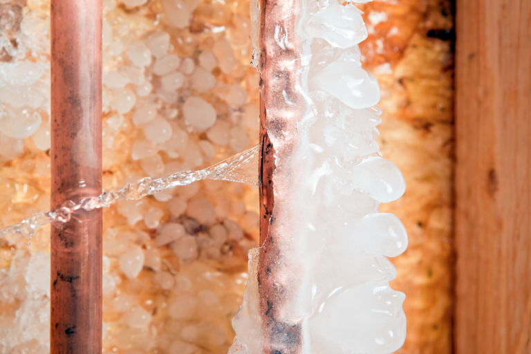 Pipes freeze. They will eventually thaw when you're not there. Call All American Heating and stop it before it happens.
