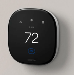 ecobee Smart Thermostats allow you to adjust the temperature in your home - even when you're not there. It will also send alerts to your smart phone if there are drastic temperature changes or other unusual activity.