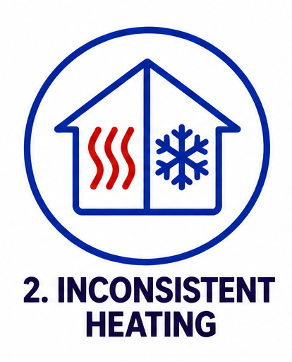 Inconsistent heating or cooling in your home - hot or cold spots = could indicate you need to replace your furnace.
